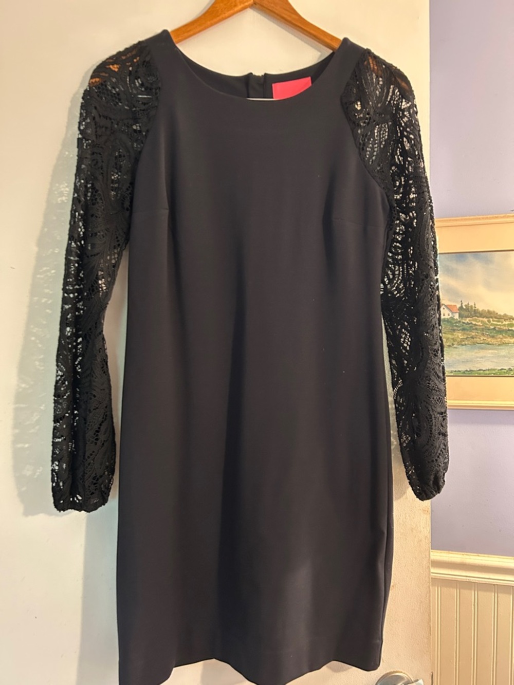 Lilly Pulitzer Black Dress with Lace Long Sleeves size small